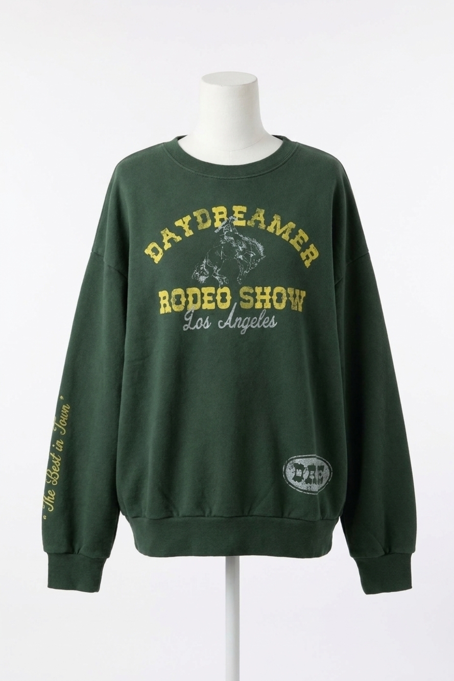 NEW DAYDREAMER rodeo crew oversized sweatshirt in deep green
